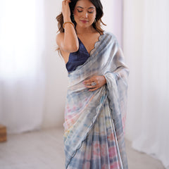 NC Satin & Arco Lace Elegance Saree