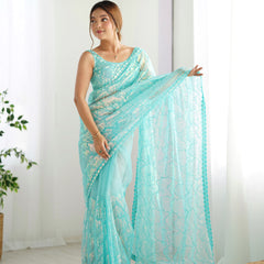 Butterfly Glow Saree Soft Net & 3mm Sequin Sparkle
