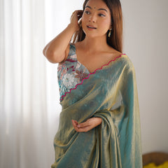 Space Silk Saree with Arco Border