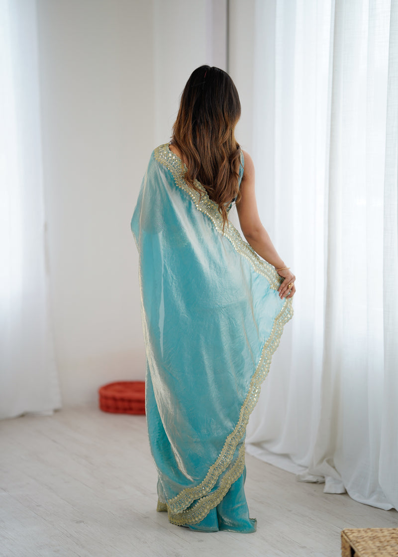 Fendy Grandeur Saree Sequin on Pure Satin