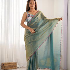 Space Silk Saree with Arco Border