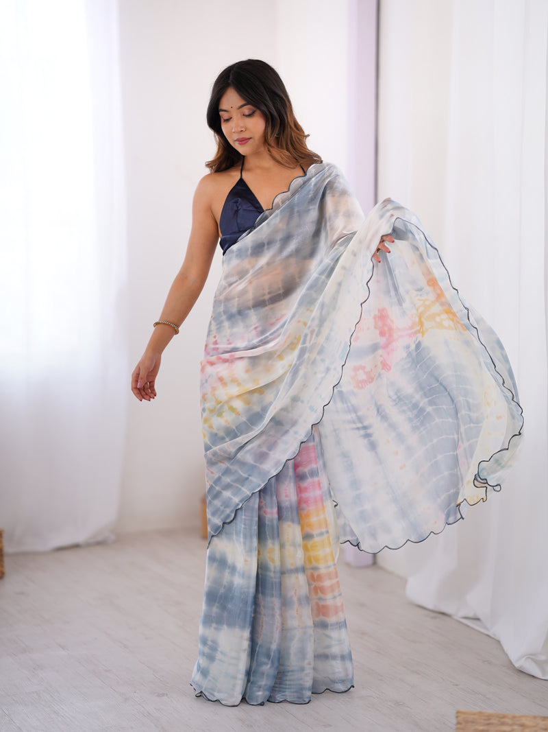 NC Satin & Arco Lace Elegance Saree