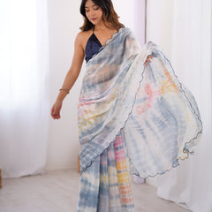 NC Satin & Arco Lace Elegance Saree