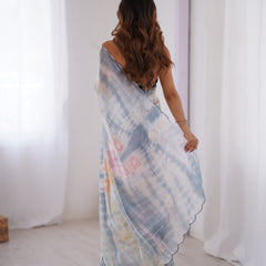 NC Satin & Arco Lace Elegance Saree