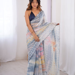 NC Satin & Arco Lace Elegance Saree