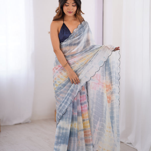 NC Satin & Arco Lace Elegance Saree