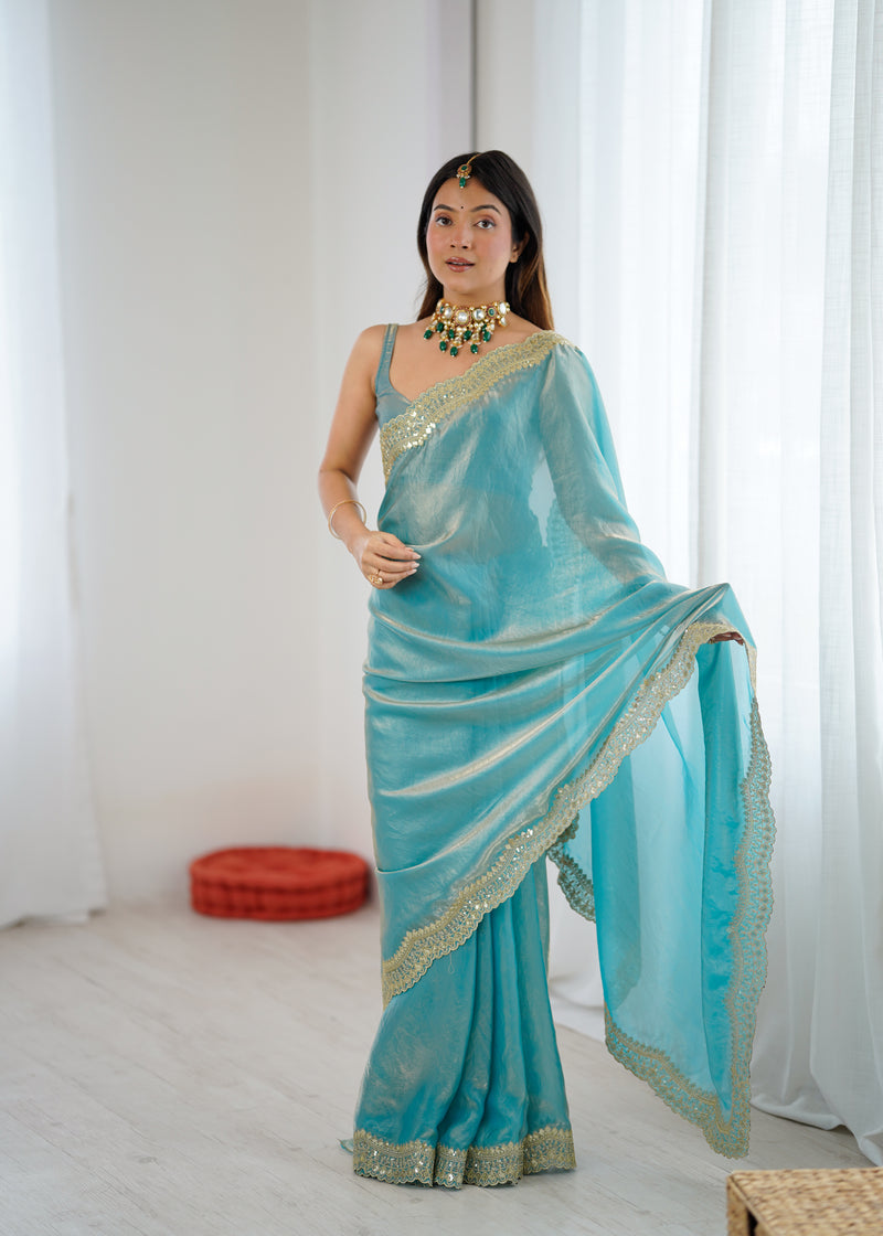 Fendy Grandeur Saree Sequin on Pure Satin