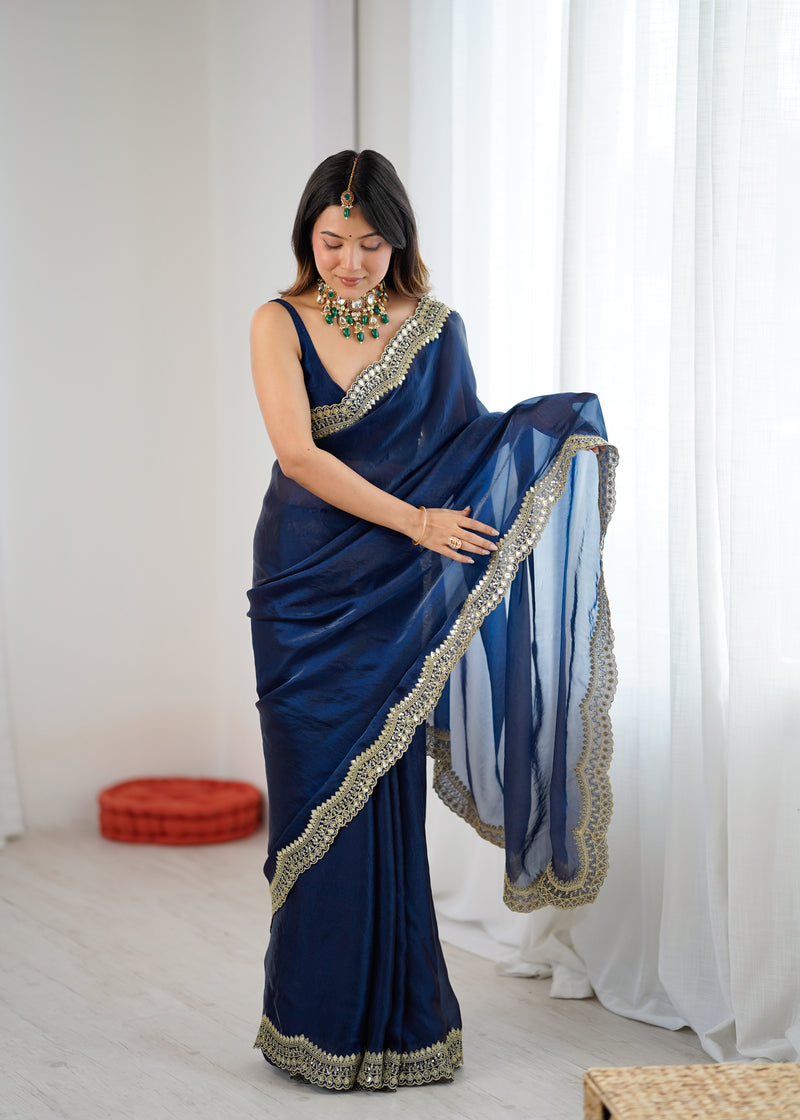 Fendy Grandeur Saree Sequin on Pure Satin