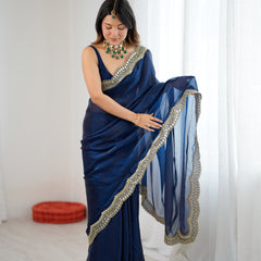 Fendy Grandeur Saree Sequin on Pure Satin