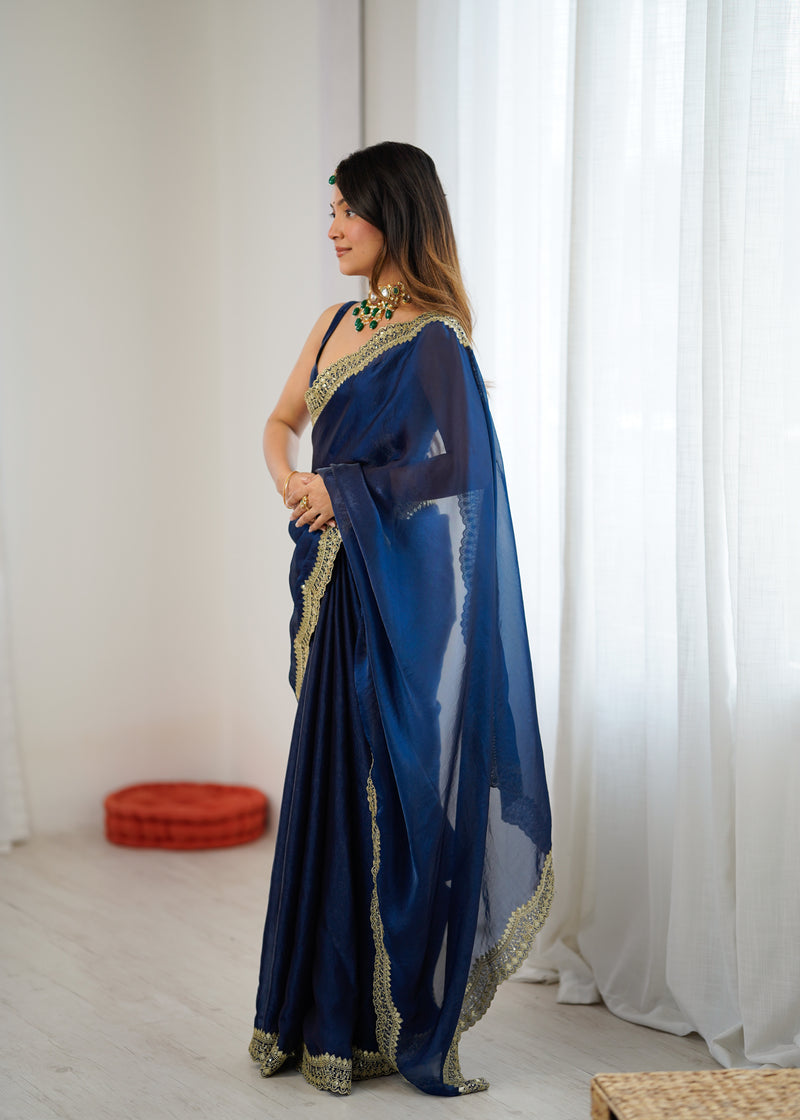 Fendy Grandeur Saree Sequin on Pure Satin
