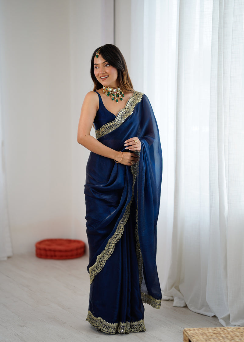 Fendy Grandeur Saree Sequin on Pure Satin
