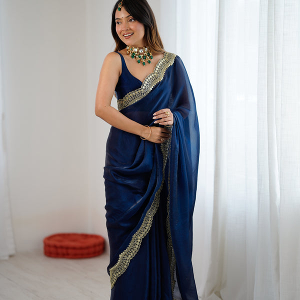 Fendy Grandeur Saree Sequin on Pure Satin