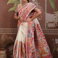 Luxurious Cotton Pashmina Weaving Saree