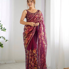 Butterfly Glow Saree Soft Net & 3mm Sequin Sparkle