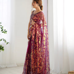 Butterfly Glow Saree Soft Net & 3mm Sequin Sparkle