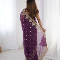 Soft Twill Net & Sequin Elegance Saree