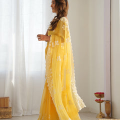 Shimmer Silk with Thread Work & Cut Border Saree