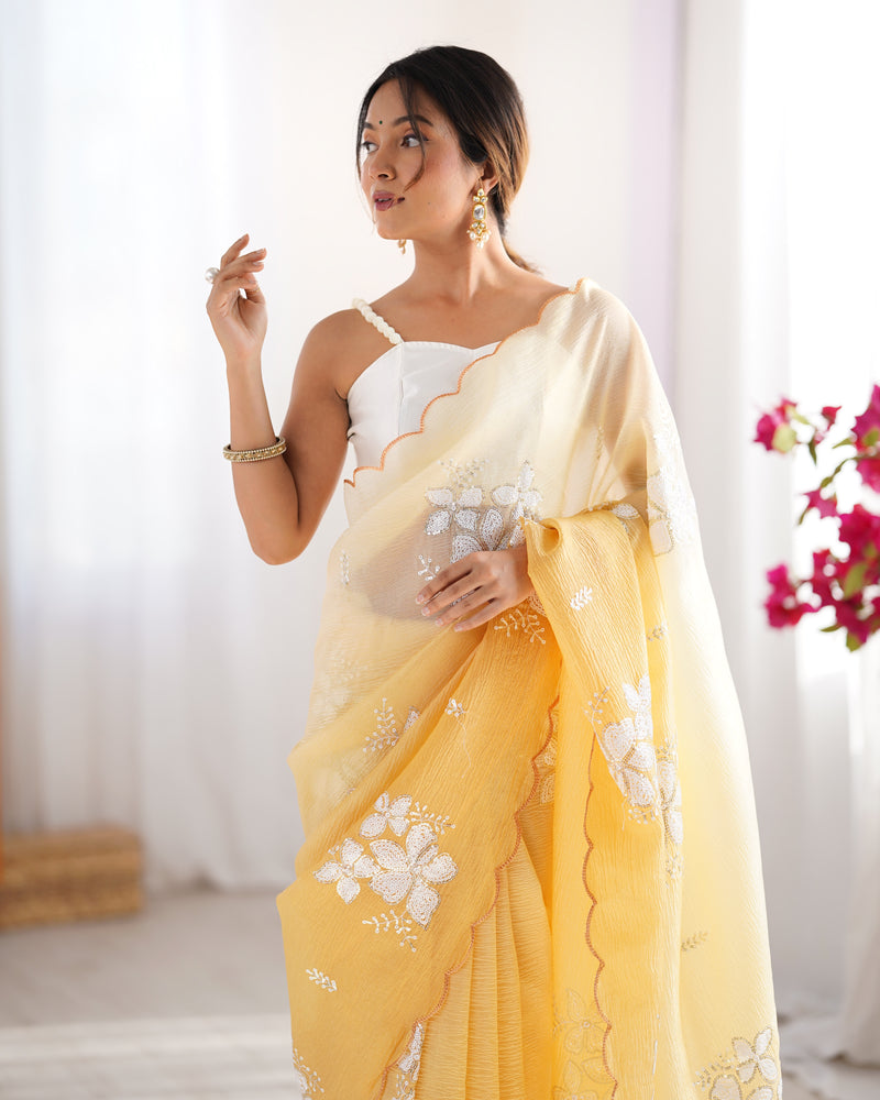 Padded Texture & Sequins Sparkle Saree