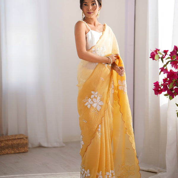 Padded Texture & Sequins Sparkle Saree