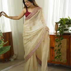 Jimmy Chu Saree with Sequins & Zari Embroidery