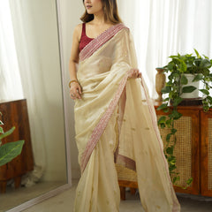 Jimmy Chu Saree with Sequins & Zari Embroidery